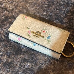 Coach Cream Floral Key Holder
